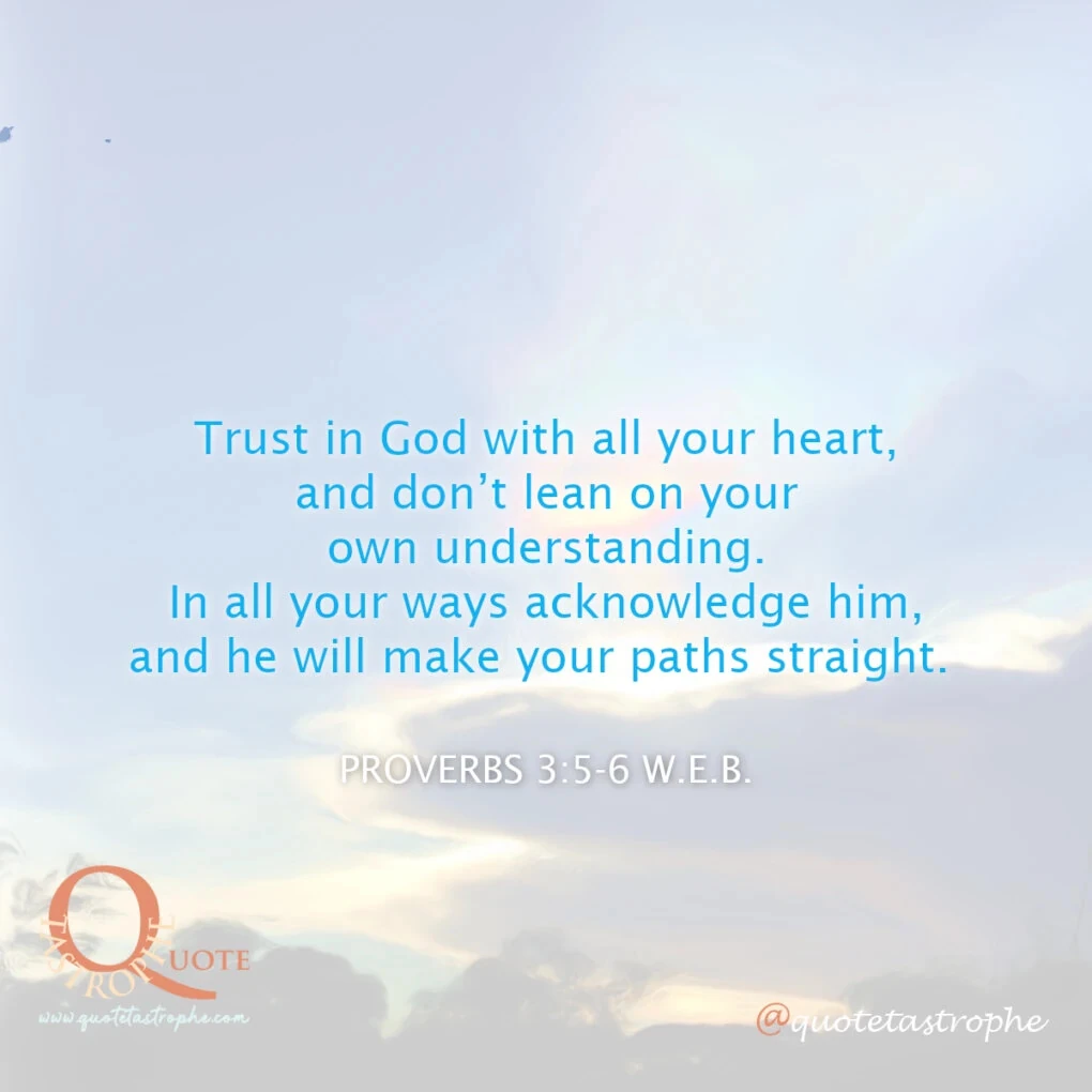 Proverbs 3:5-6 Bible Quotes Poster