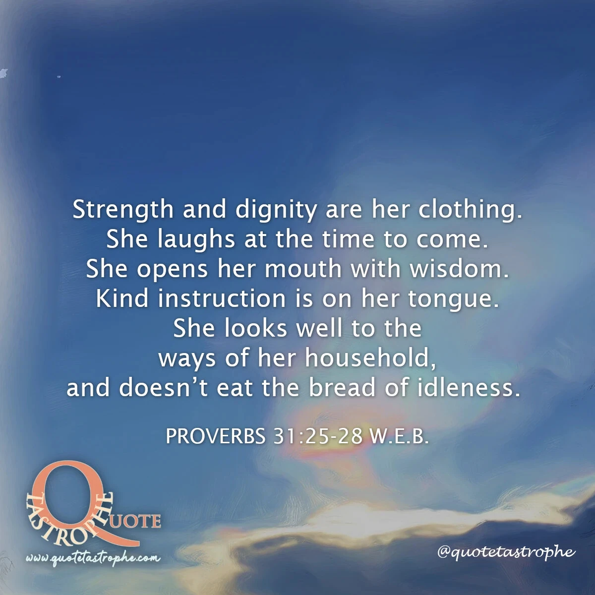 Proverbs 31:25-28 Bible Quotes Posters