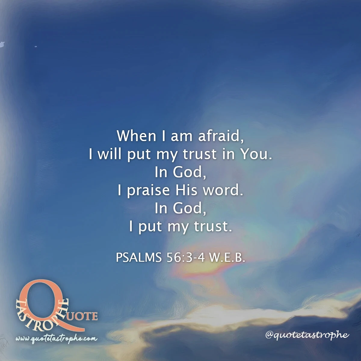 Psalms 56:3-4 Bible Quotes Posters