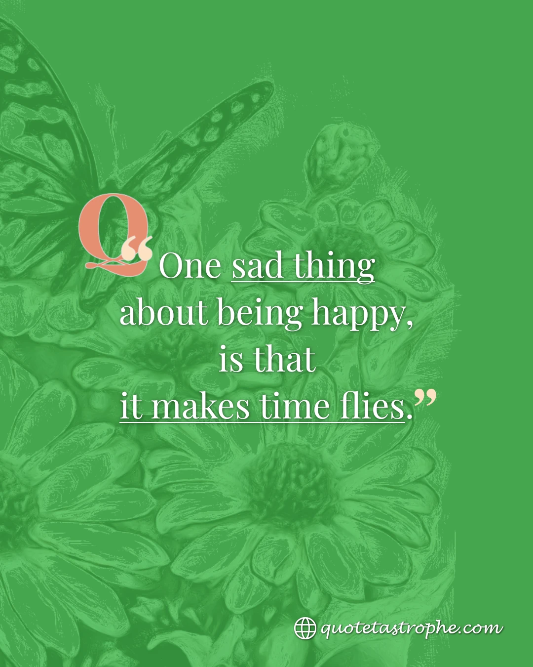 One Sad Thing About Being Happy is That it Makes Time Flies