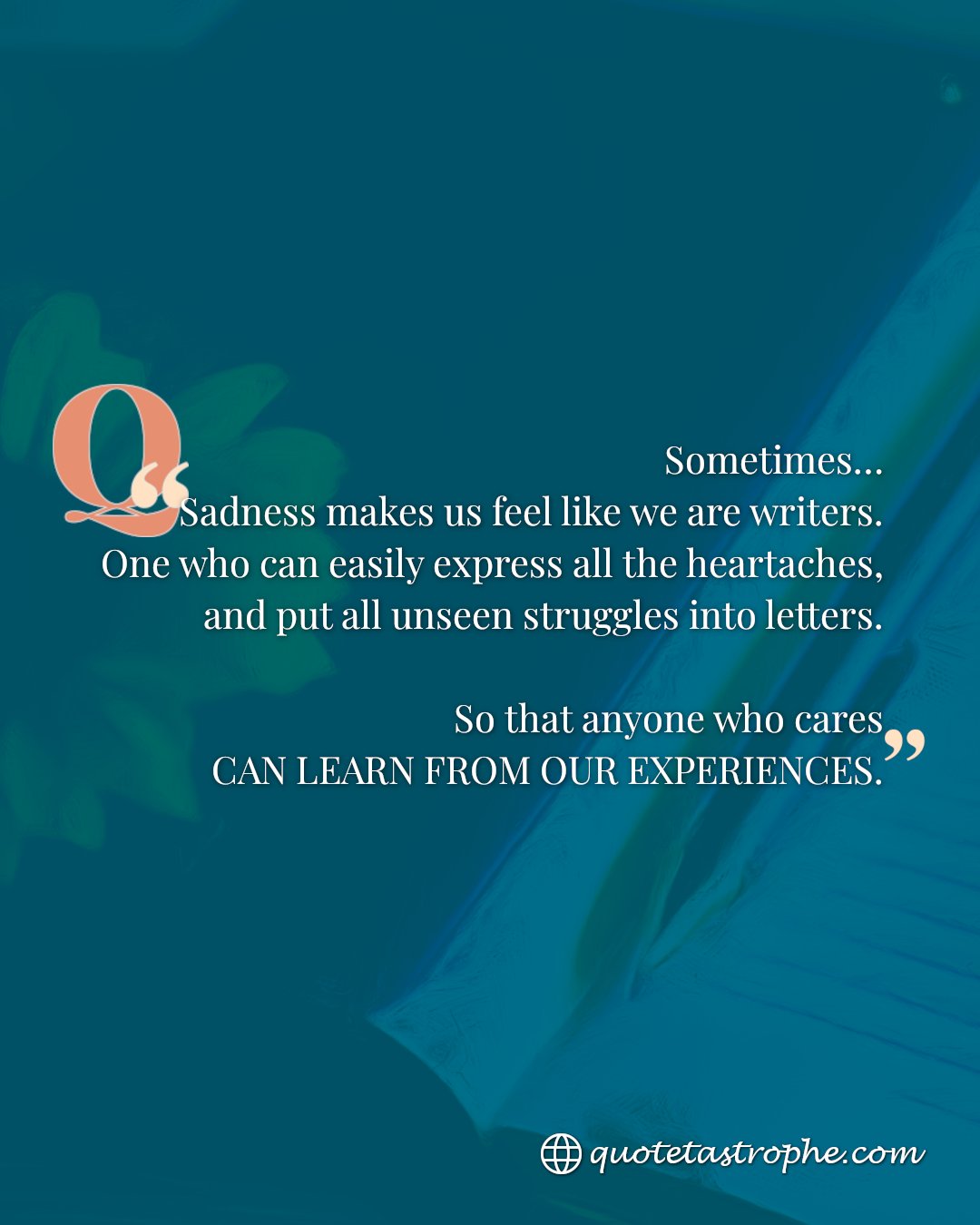 So That Anyone Who Cares Can Learn From Our Experiences